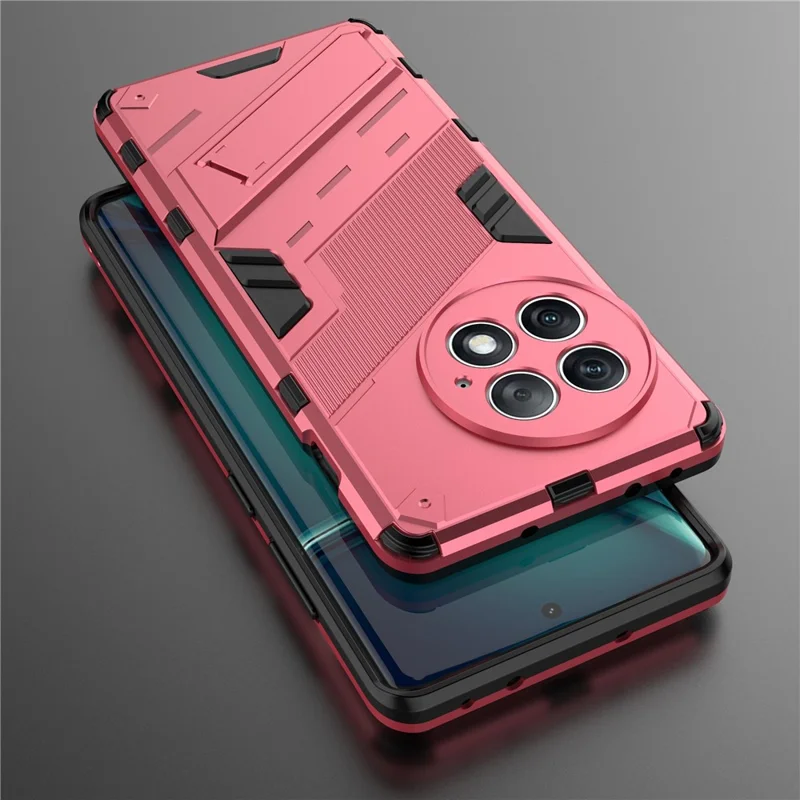 For OnePlus Ace 2 Pro 5G Drop-proof Case PC+TPU Kickstand Protective Phone Cover - Rose