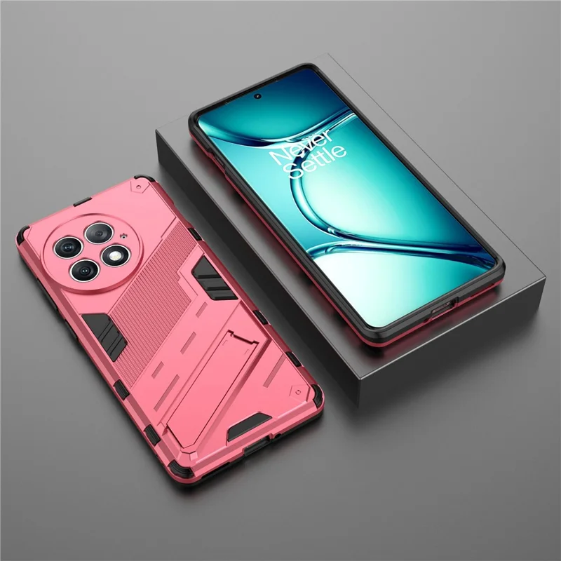 For OnePlus Ace 2 Pro 5G Drop-proof Case PC+TPU Kickstand Protective Phone Cover - Rose