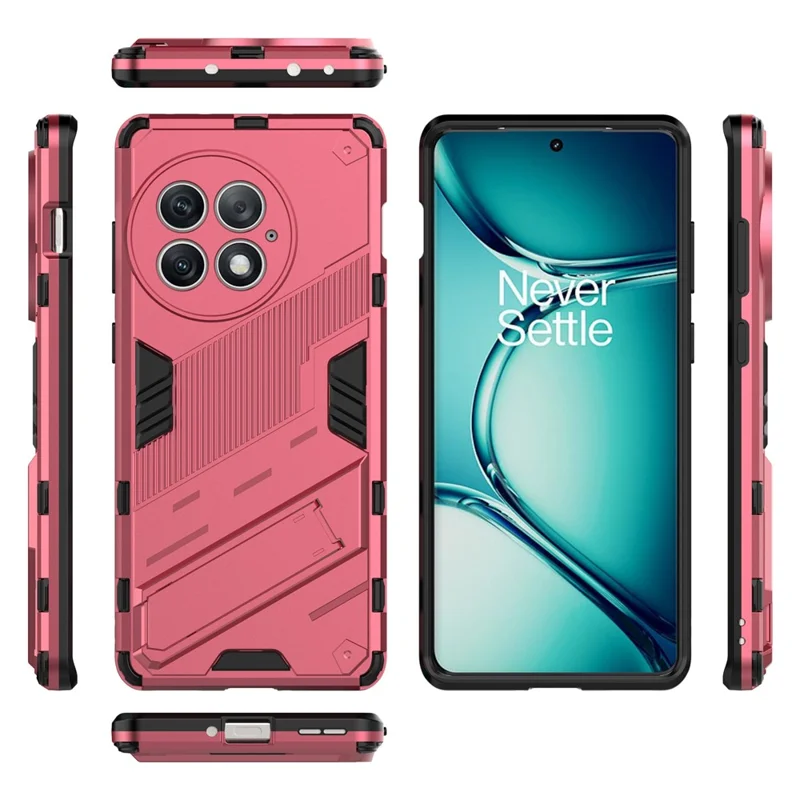 For OnePlus Ace 2 Pro 5G Drop-proof Case PC+TPU Kickstand Protective Phone Cover - Rose