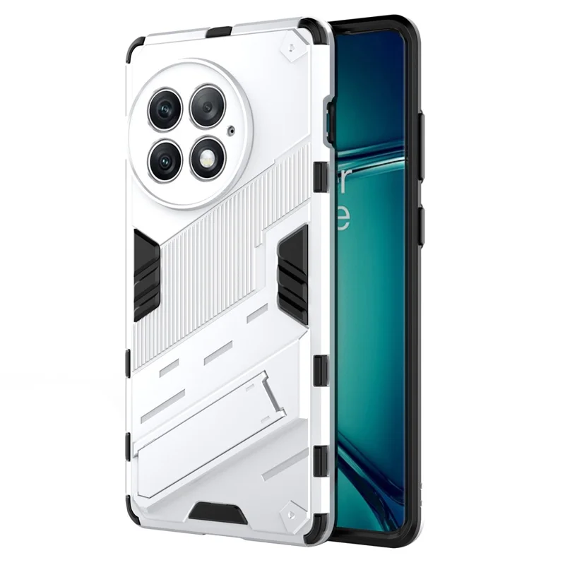 Для OnePlus Ace 2 Pro 5G Ударопрочный чехол PC+TPU со стойкой - Белый