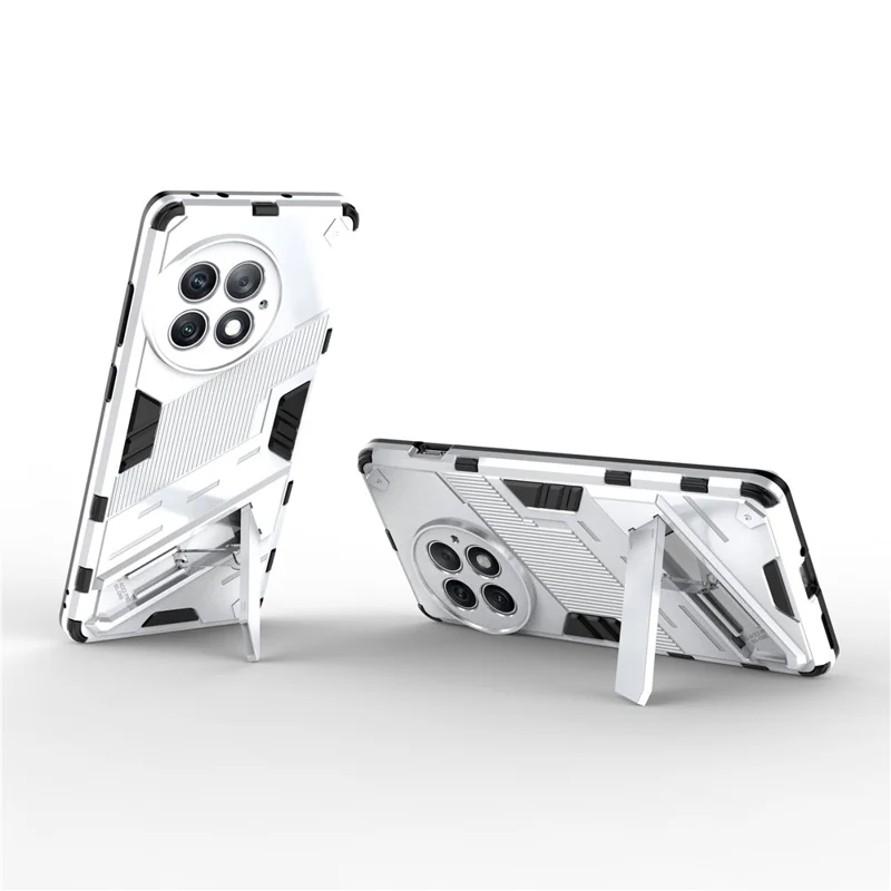 Для OnePlus Ace 2 Pro 5G Ударопрочный чехол PC+TPU со стойкой - Белый