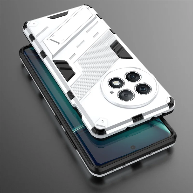 Для OnePlus Ace 2 Pro 5G Ударопрочный чехол PC+TPU со стойкой - Белый