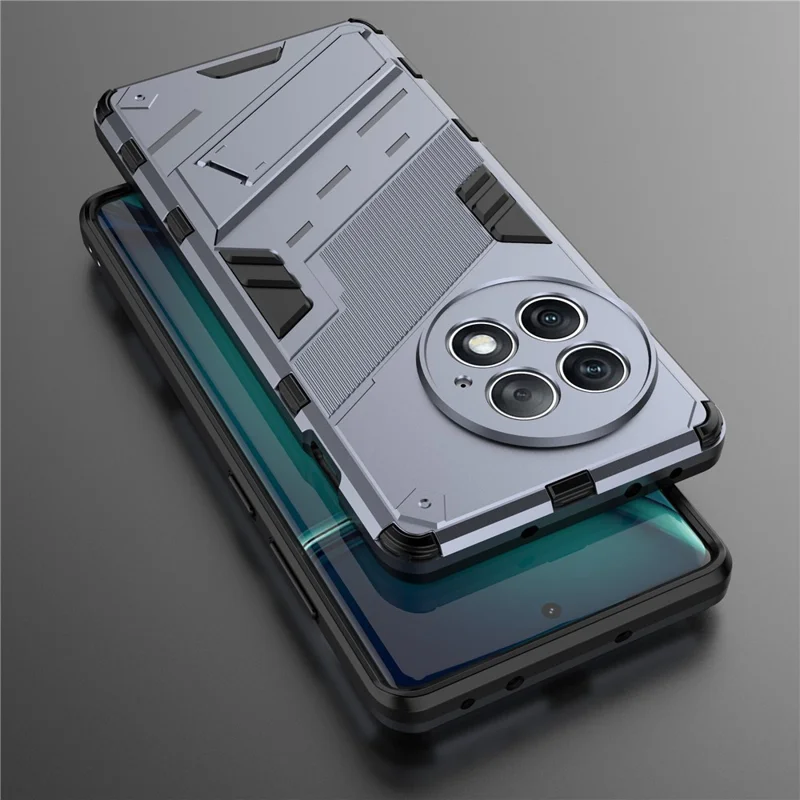 For OnePlus Ace 2 Pro 5G Drop-Proof Case PC+TPU Kickstand Protective Phone Cover - Grey