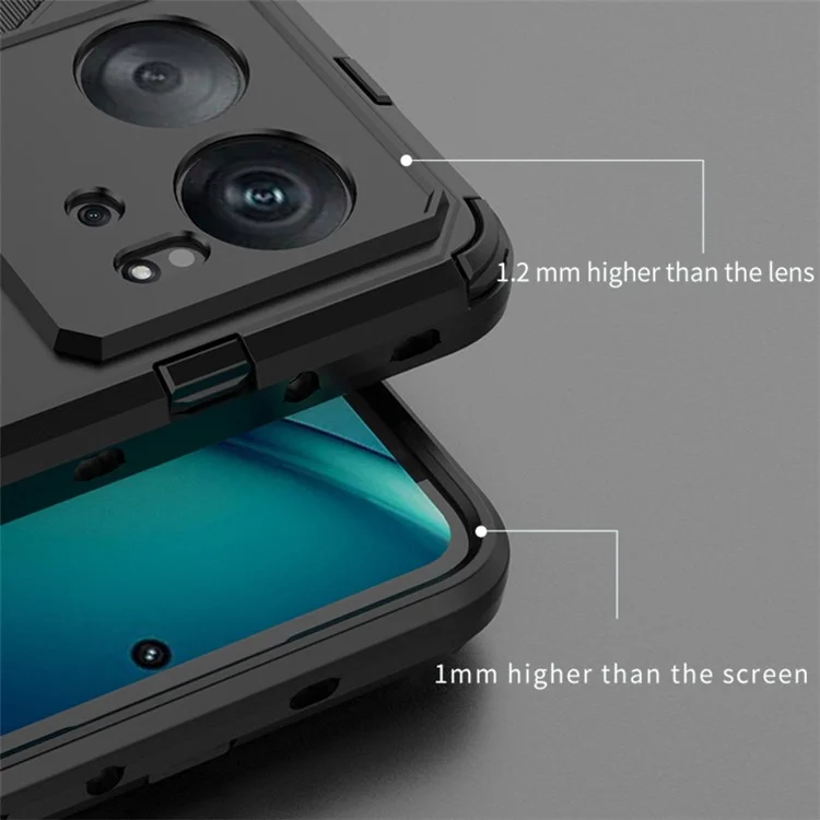 For Xiaomi Redmi K60 Ultra / 13T / 13T Pro PC+TPU Kickstand Back Cover Shockproof Protective Phone Case - Black
