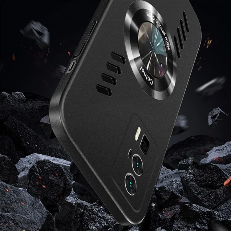PC+Custodia in acrilico per Xiaomi Redmi K60 5G / K60 Pro 5G / Poco F5 Pro 5G Fori di dissipazione del calore Custodia per telefono compatibile con MagSafe - Nero