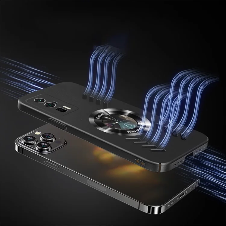 PC+Custodia in acrilico per Xiaomi Redmi K60 5G / K60 Pro 5G / Poco F5 Pro 5G Fori di dissipazione del calore Custodia per telefono compatibile con MagSafe - Nero