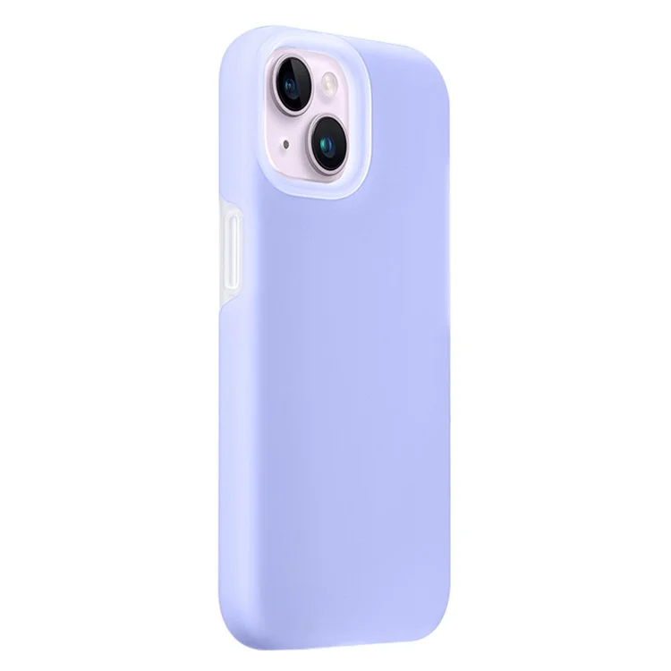 XUNDD Серия Желе для iPhone 15 Чехол для телефона с микрофиберной подкладкой Жидкий силикон+ПК задняя крышка - Фиолетовый 