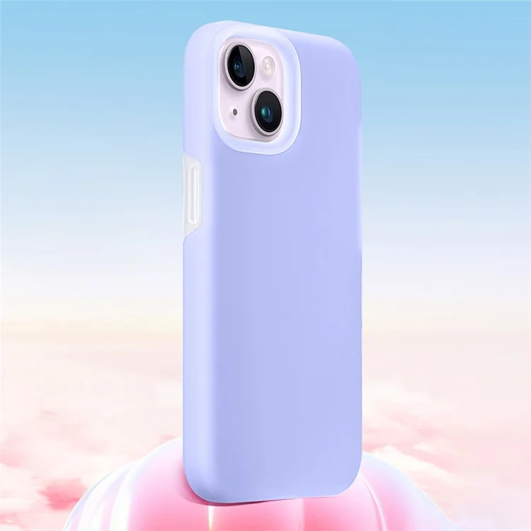 XUNDD Серия Желе для iPhone 15 Чехол для телефона с микрофиберной подкладкой Жидкий силикон+ПК задняя крышка - Фиолетовый 