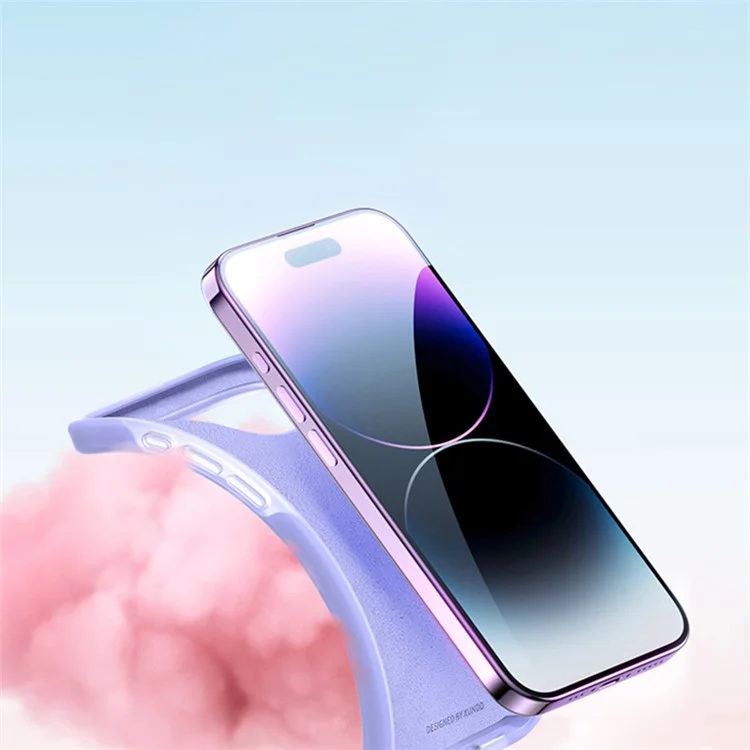 XUNDD Серия Желе для iPhone 15 Чехол для телефона с микрофиберной подкладкой Жидкий силикон+ПК задняя крышка - Фиолетовый 