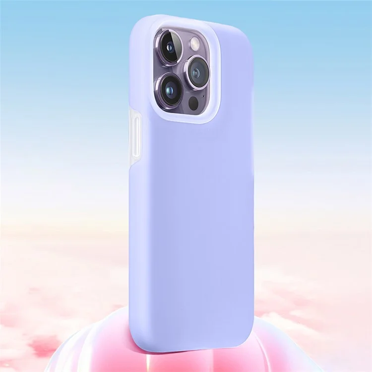 XUNDD Jelly Series Phone Case for iPhone 15 Pro , Microfiber Lining Liquid Silicone+PC Back Cover - Purple