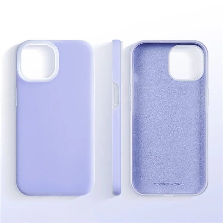 XUNDD Jelly Series Phone Case for iPhone 15 Pro , Microfiber Lining Liquid Silicone+PC Back Cover - Purple