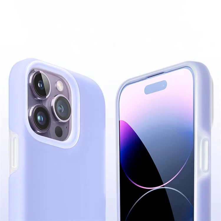 XUNDD Jelly Series Phone Case for iPhone 15 Pro , Microfiber Lining Liquid Silicone+PC Back Cover - Purple