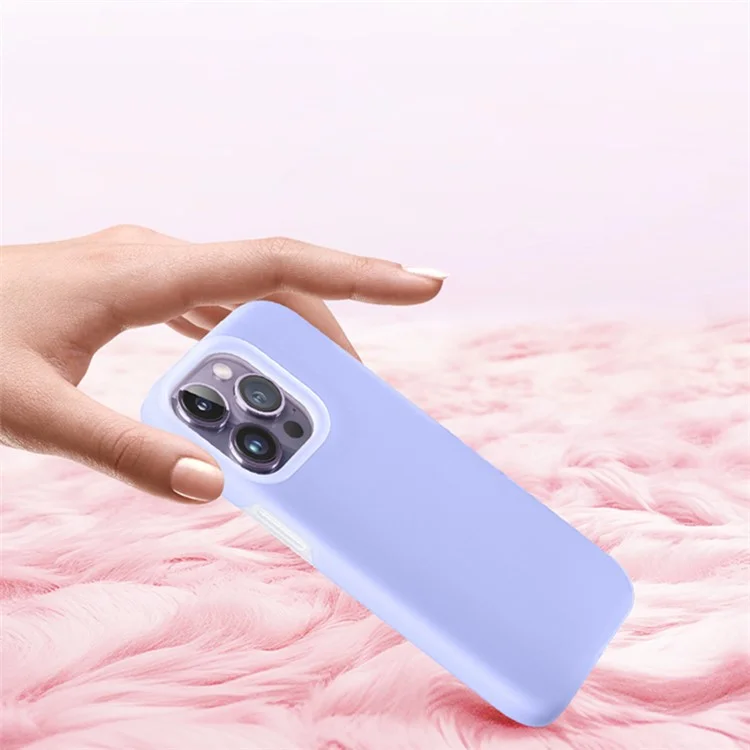 XUNDD Jelly Series Phone Case for iPhone 15 Pro , Microfiber Lining Liquid Silicone+PC Back Cover - Purple