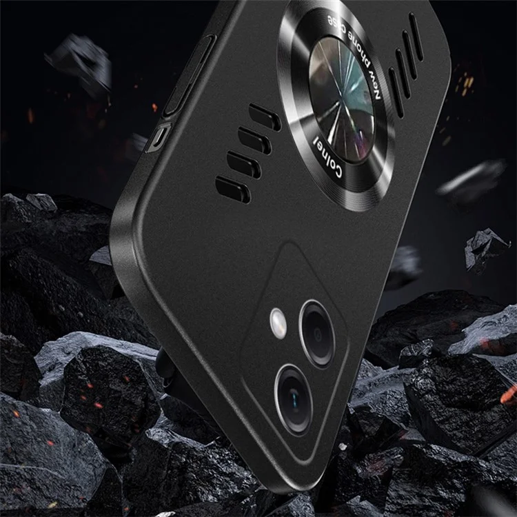 For Xiaomi Redmi Note 12 Pro+ 5G Heat Dissipation Holes PC+Acrylic Shockproof Cover Phone Case Compatible with MagSafe - Black