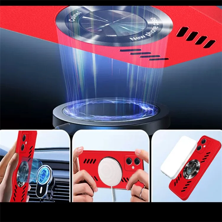 Pour Xiaomi Redmi Note 12 5G (global) Thos de Dispipation Holes pc + Couverture Antique Acryli - Vert Noirâtre
