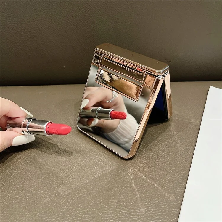 Per Samsung Galaxy Z Flip3 5G Hard PC Case Mirror Surface Shockproof Phone Cover con cornice a lente decorata con strass