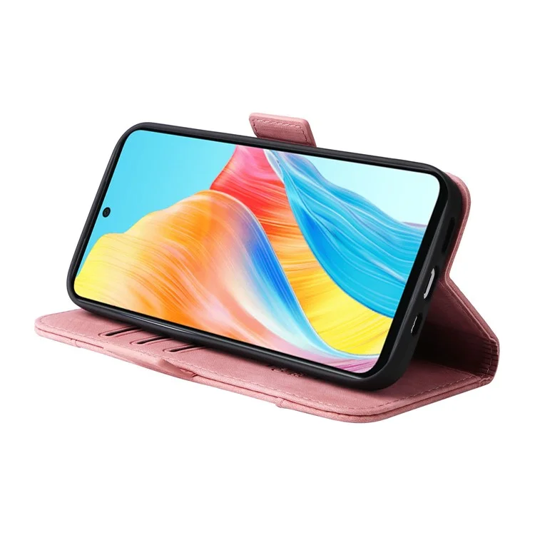 BETOPNICE 001 für Oppo A58 4G Anti-Kratzer PU-Leder Handyhülle Ständer Geldbörse Stoßfeste Abdeckung - Pink