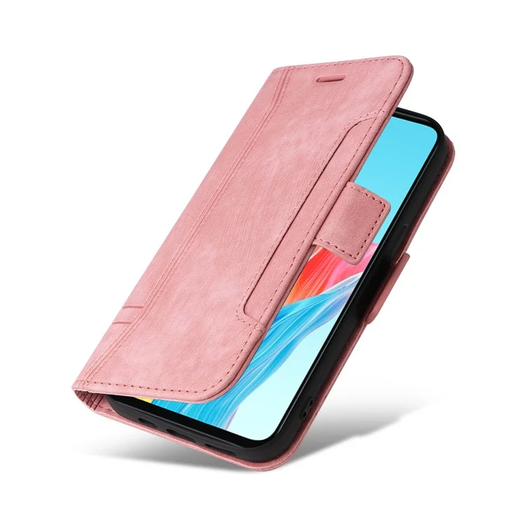 BETOPNICE 001 für Oppo A58 4G Anti-Kratzer PU-Leder Handyhülle Ständer Geldbörse Stoßfeste Abdeckung - Pink