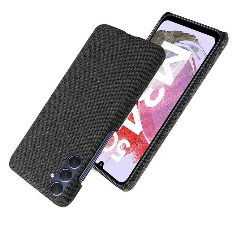 Für Samsung Galaxy M34 5G / F34 5G stoßfeste Stoffbeschichtete PC-Handyhülle Anti-Kratzer Handy-Cover - Schwarz