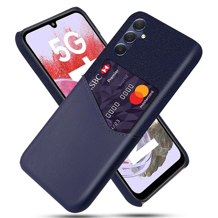 Kartenhülle Handyhülle für Samsung Galaxy M34 5G / F34 5G Schutzhülle Tuchstruktur PU+PC Handyschale - Blau