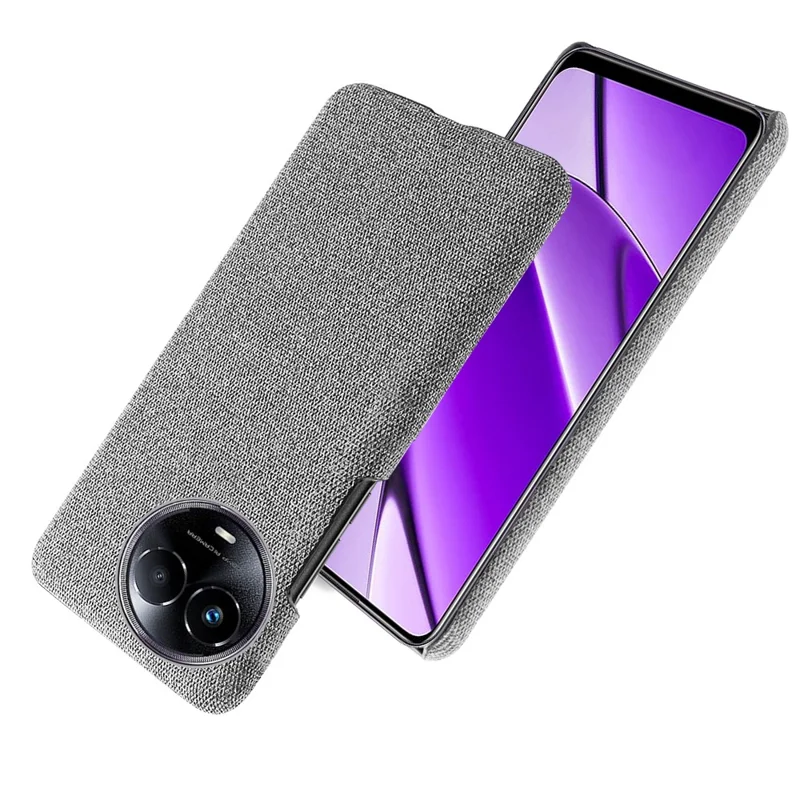 Slim Phone Shell for Realme 11 5G (Global) Cloth+Hard PC Protective Phone Case - Light Grey
