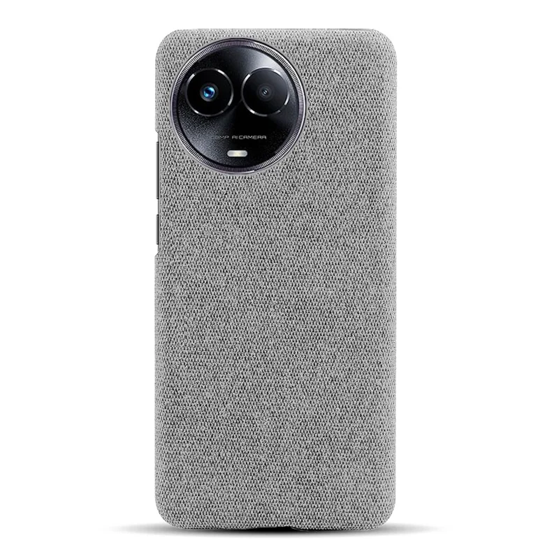 Slim Phone Shell for Realme 11 5G (Global) Cloth+Hard PC Protective Phone Case - Light Grey