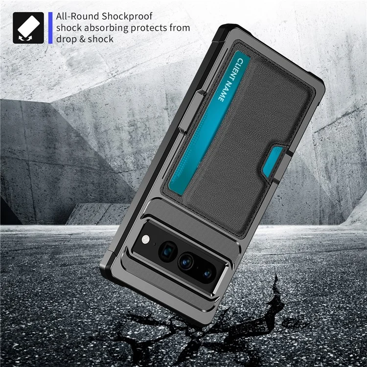 Back Case for Google Pixel 8 Pro , ZM02 PU Leather+TPU Card Holder Four Corners Anti-drop Phone Shell