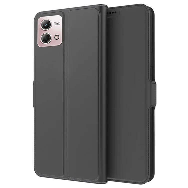 Para Motorola Moto G Stylus 5G (2023) Slot de Cartão Suporte de Telefone Caso Anti-Arranhões Capa de Telefone de Couro PU Flip - Preto