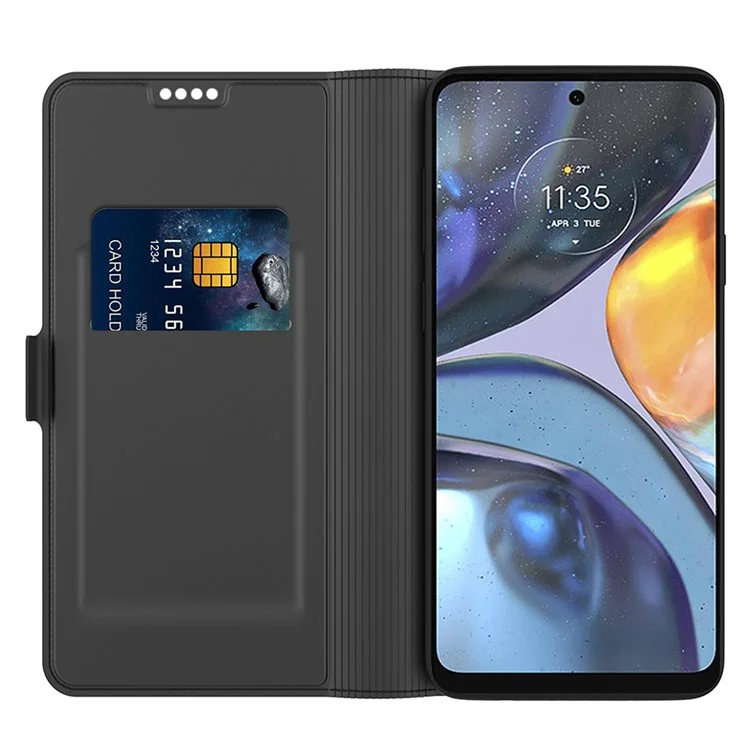 Para Motorola Moto G Stylus 5G (2023) Slot de Cartão Suporte de Telefone Caso Anti-Arranhões Capa de Telefone de Couro PU Flip - Preto