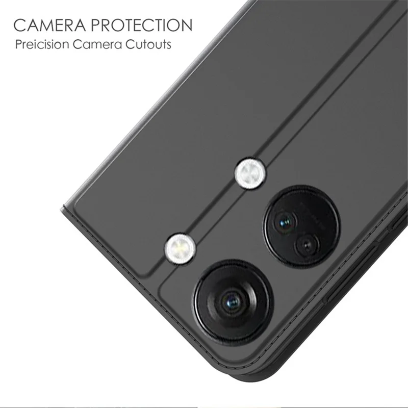 Stand Phone Cover for OnePlus Nord 3 5G / Ace 2V , TPU+PU Leather Card Holder Phone Case - Black