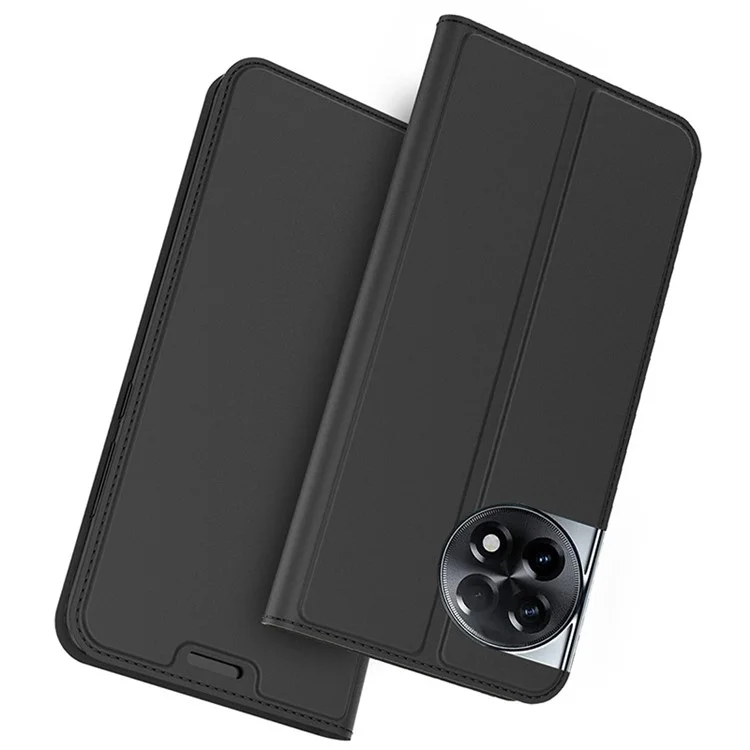 For OnePlus Ace 2 5G / 11R 5G Stand Phone Cover TPU+PU Leather Card Holder Phone Case - Black