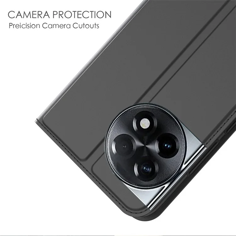 For OnePlus Ace 2 5G / 11R 5G Stand Phone Cover TPU+PU Leather Card Holder Phone Case - Black