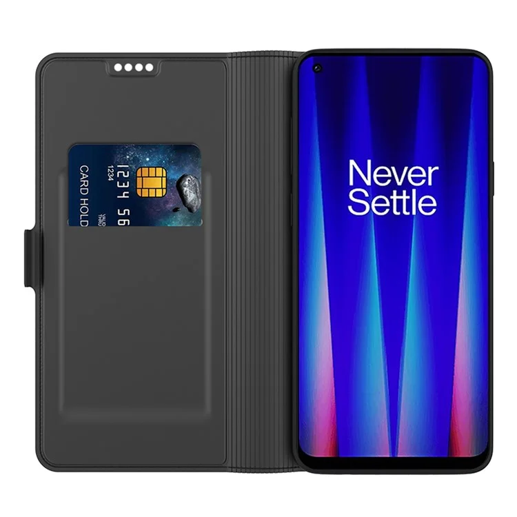 For OnePlus Ace 2 5G / 11R 5G Phone Cover Flip PU Leather Shell Shockproof Stand Phone Case with Card Slot - Black