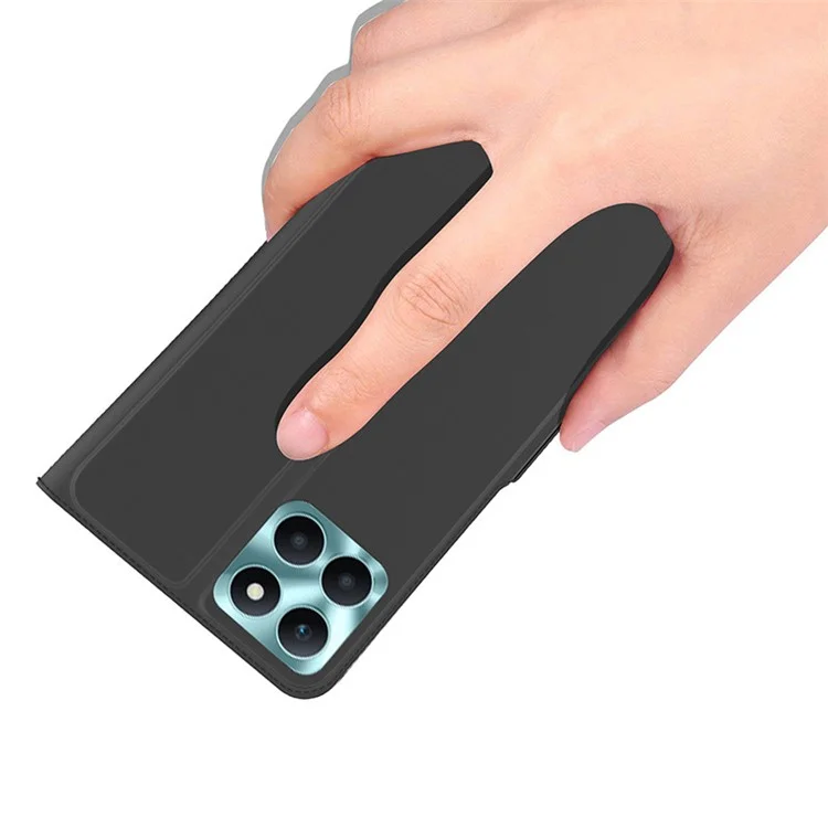 Cover per telefono cellulare per Honor X6a 4G, custodia in pelle PU antigraffio con slot per schede - Nero