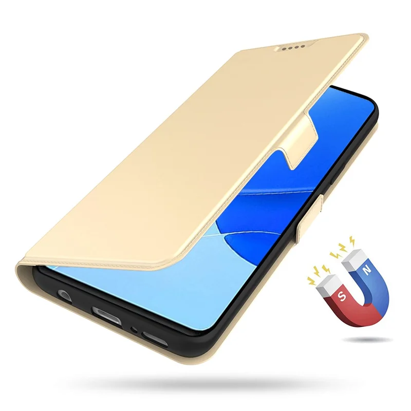 For Honor X8a 4G Anti-Scratch Cover Card Slot PU Leather Stand Cell Phone Case - Gold