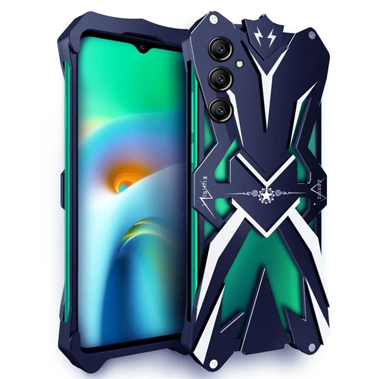 For Samsung Galaxy A14 5G / 4G Shockproof Phone Case Aluminum Alloy Hollow-Out Design Phone Cover