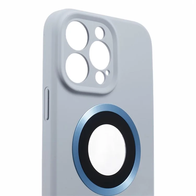 Compatible with MagSafe Silicone+PC Case for iPhone 13 Pro 6.1 inch Anti-Drop Phone Cover Logo View Protective Case - Blue