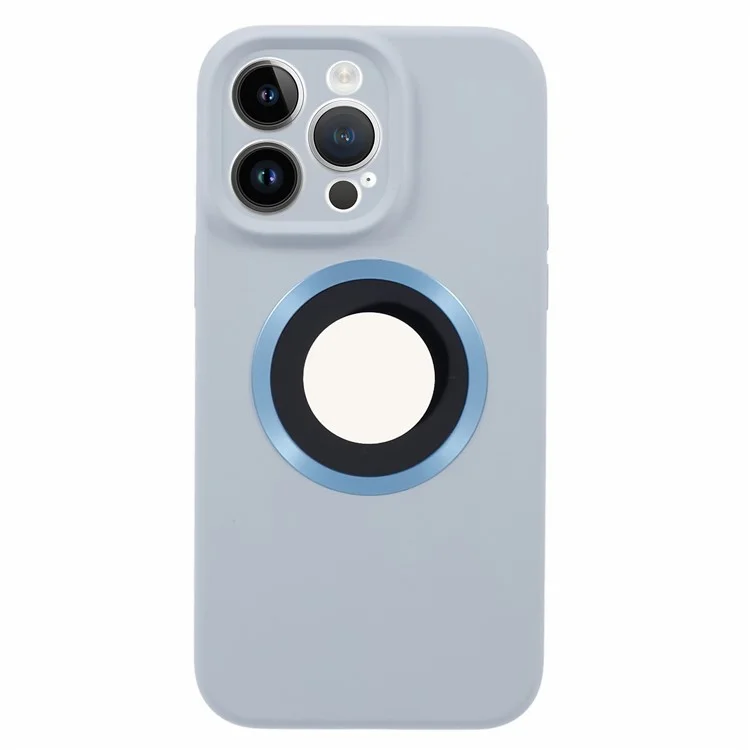 For iPhone 13 Pro Max 6.7 inch Slim Phone Case Compatible with MagSafe Silicone+PC Cover Logo View Protective Case - Blue