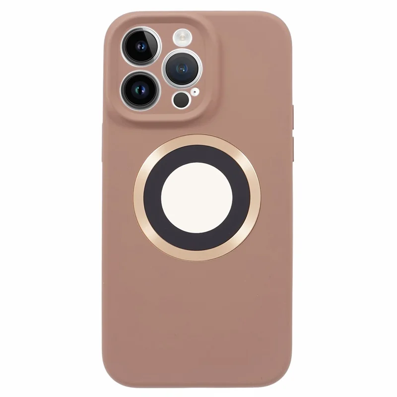 Protective Case for iPhone 15 Pro Max Anti-Drop Phone Cover Logo View Silicone+PC Case Compatible with MagSafe - Khaki