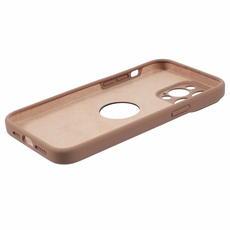 Protective Case for iPhone 15 Pro Max Anti-Drop Phone Cover Logo View Silicone+PC Case Compatible with MagSafe - Khaki