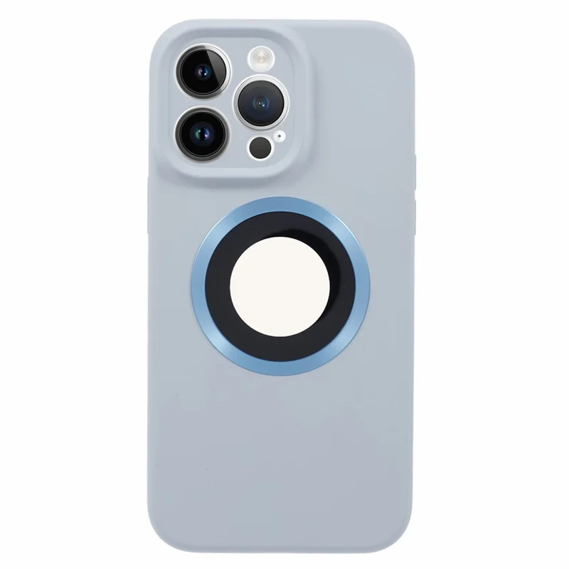 Per iPhone 14 Pro Silicone+PC Slim Case Compatibile con MagSafe Logo View Custodia Antiurto - Blu
