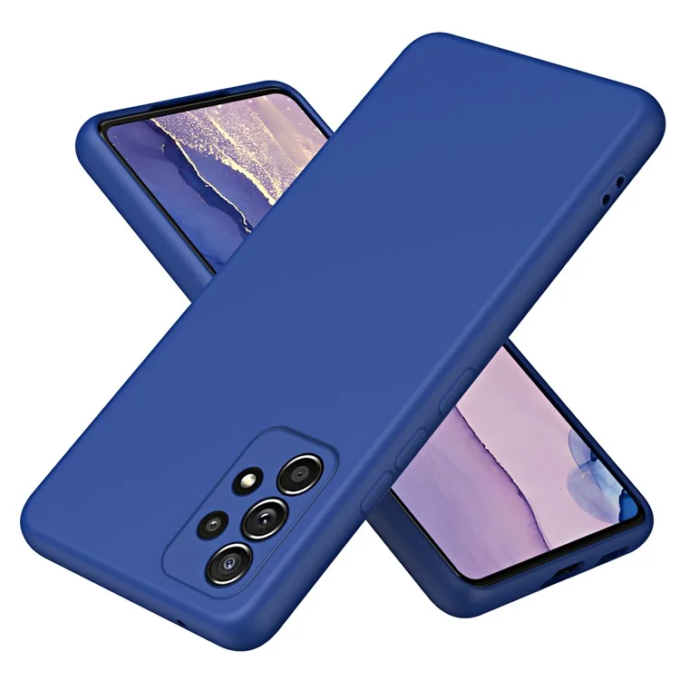 Rubberized 2.2mm TPU Phone Case for Samsung Galaxy A52 4G / 5G / A52s 5G , Fiber Lining Shock-Absorbing Cover - Blue