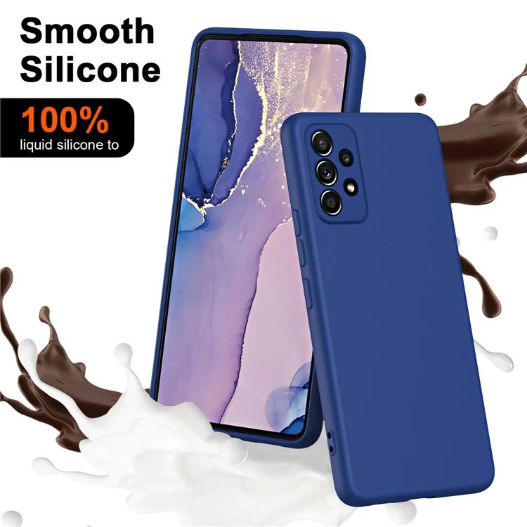 Rubberized 2.2mm TPU Phone Case for Samsung Galaxy A52 4G / 5G / A52s 5G , Fiber Lining Shock-Absorbing Cover - Blue
