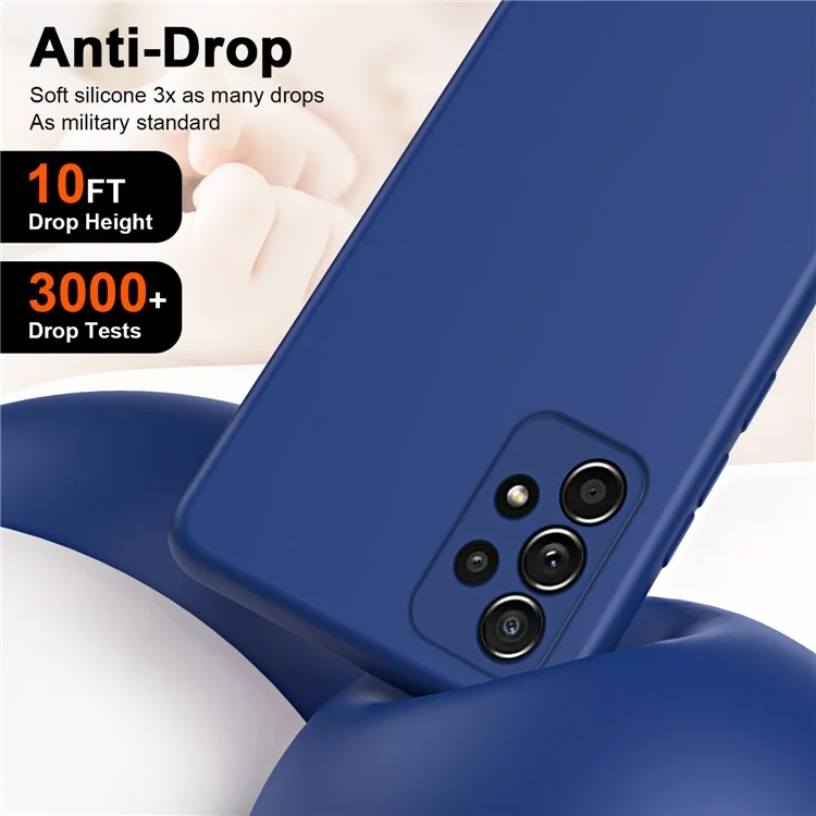 Rubberized 2.2mm TPU Phone Case for Samsung Galaxy A52 4G / 5G / A52s 5G , Fiber Lining Shock-Absorbing Cover - Blue