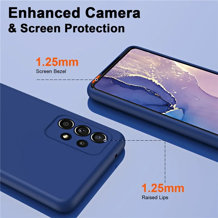 Rubberized 2.2mm TPU Phone Case for Samsung Galaxy A52 4G / 5G / A52s 5G , Fiber Lining Shock-Absorbing Cover - Blue