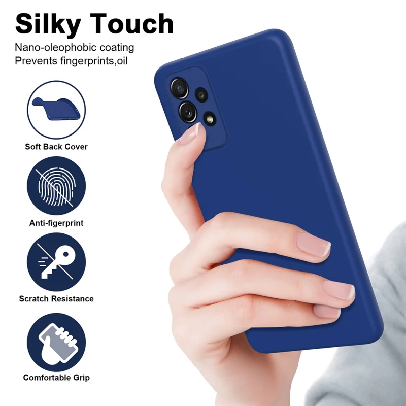 Rubberized 2.2mm TPU Phone Case for Samsung Galaxy A52 4G / 5G / A52s 5G , Fiber Lining Shock-Absorbing Cover - Black