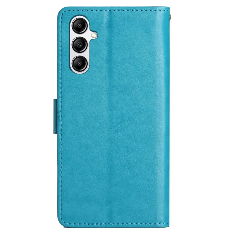For Samsung Galaxy S23 FE Butterfly Imprint Leather Wallet Shell Anti-fall Stand Phone Case - Blue