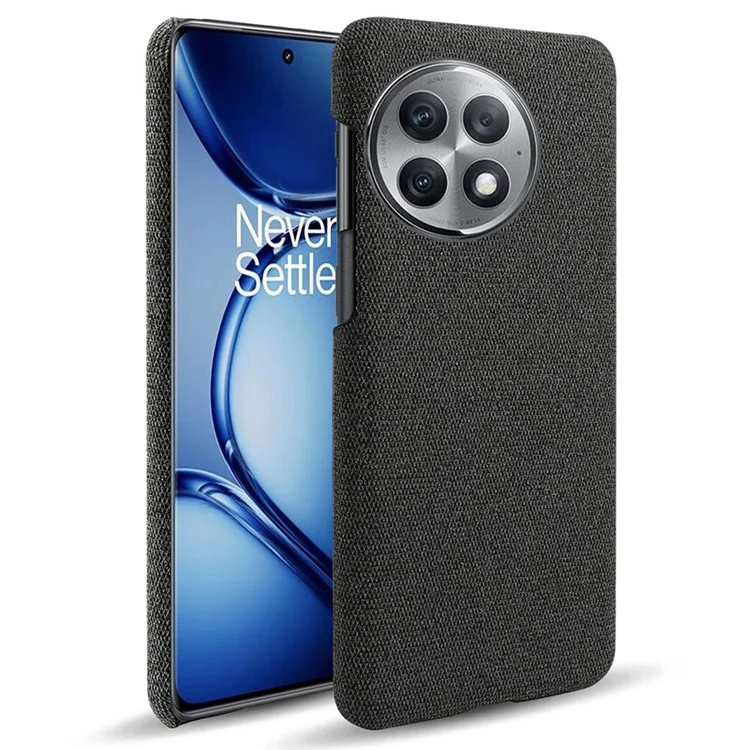 For OnePlus Ace 2 Pro 5G Slim-Fit Cloth+Hard PC Mobile Phone Cover Anti-scratch Cell Phone Case - Black