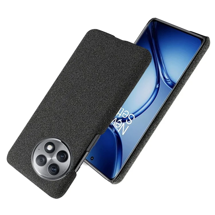 For OnePlus Ace 2 Pro 5G Slim-Fit Cloth+Hard PC Mobile Phone Cover Anti-scratch Cell Phone Case - Black