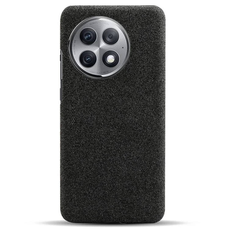 For OnePlus Ace 2 Pro 5G Slim-Fit Cloth+Hard PC Mobile Phone Cover Anti-scratch Cell Phone Case - Black